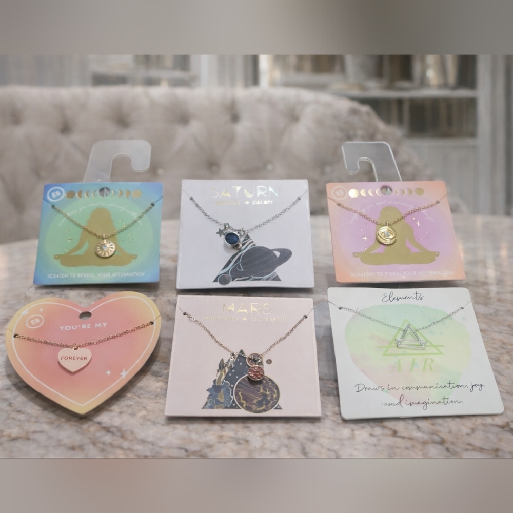 NWT Earthbound Assorted Celestial Pendant Necklaces Bundle Of 6